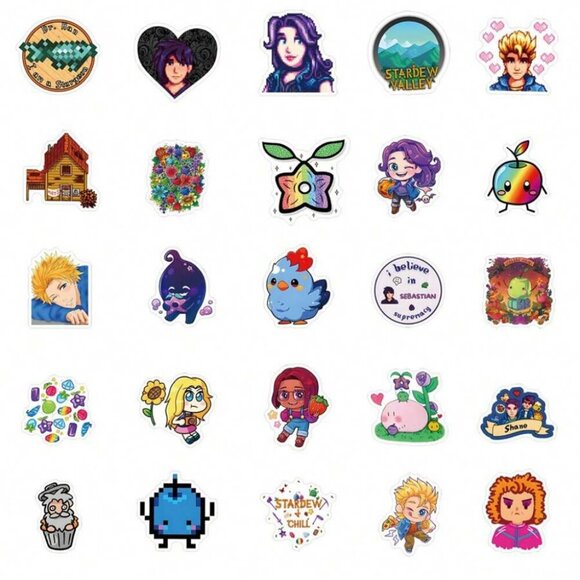 146pcs/Pack Cute Cartoon Aesthetic Stardew Valley Farm Game Stickers - Picture 6 of 8